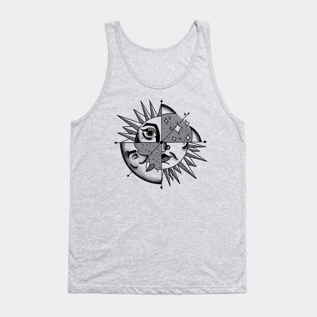 Sun and moon Tank Top by Courteney Valentine